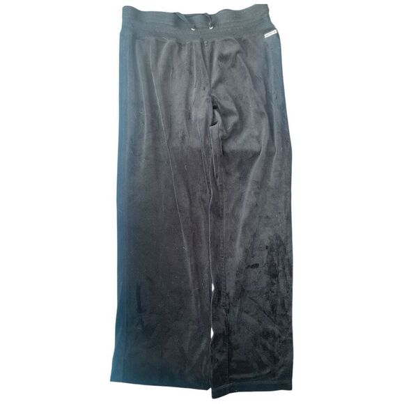 Calvin Klein Black Velvet Drawstring Athleisure Pants Size Medium - Picture 1 of 5